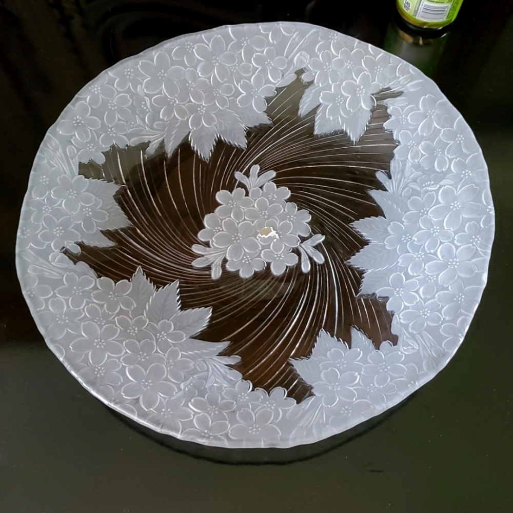 15 1/2" Centerpiece "Flower Blossom" 🌸 Clr Frosted by Tiffin-Franciscan - Picture 5 of 10